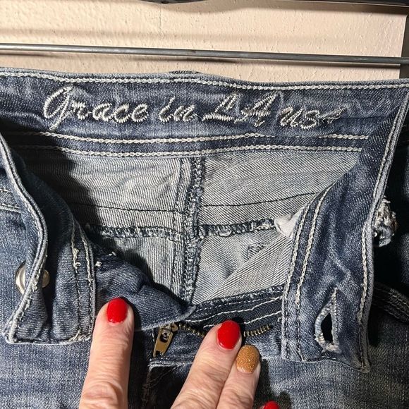 Jeans by Grace in LA USA capris 22” length Sz 7 good preowned cond - Picture 3 of 5